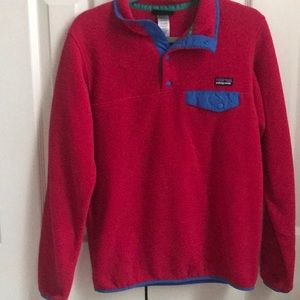 red fleece patagonia pullover
